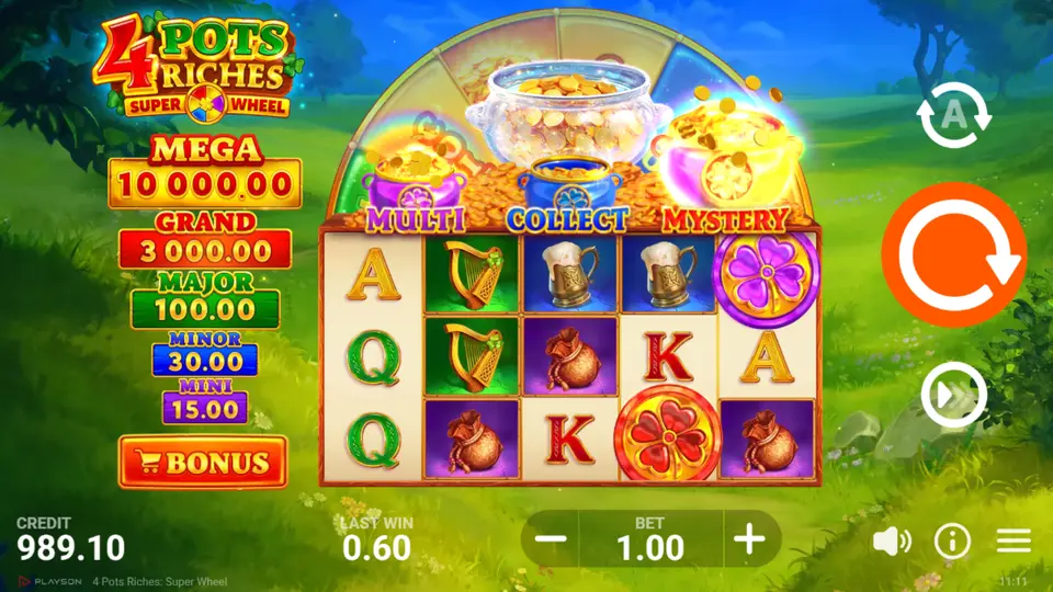 Bonus Game field showing x2, x3 and x5 multipliers placed by the Multi Feature